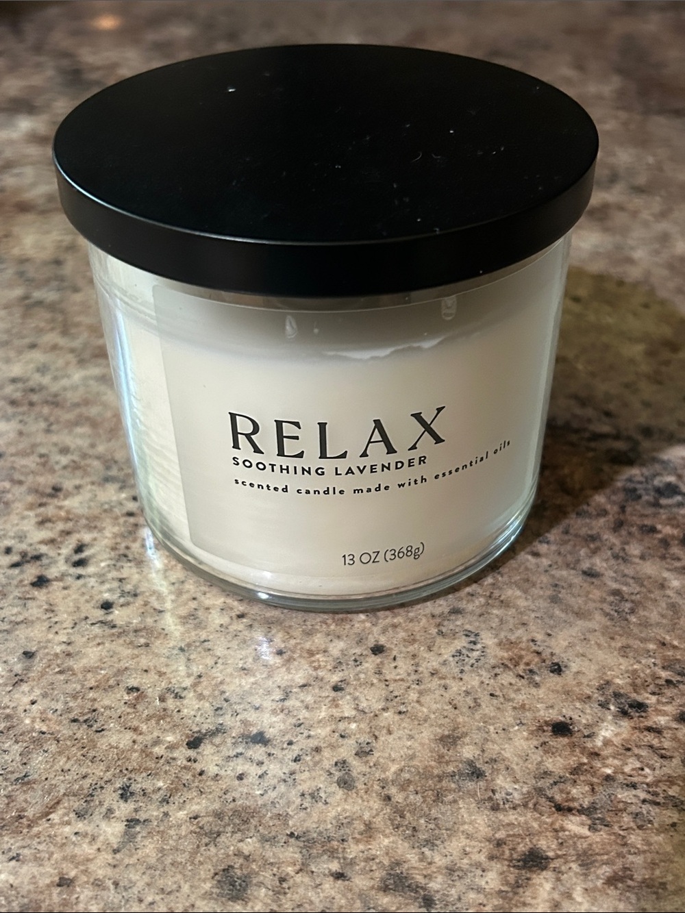 Relax Soothing Lavender Scented 3 wick Candle - White